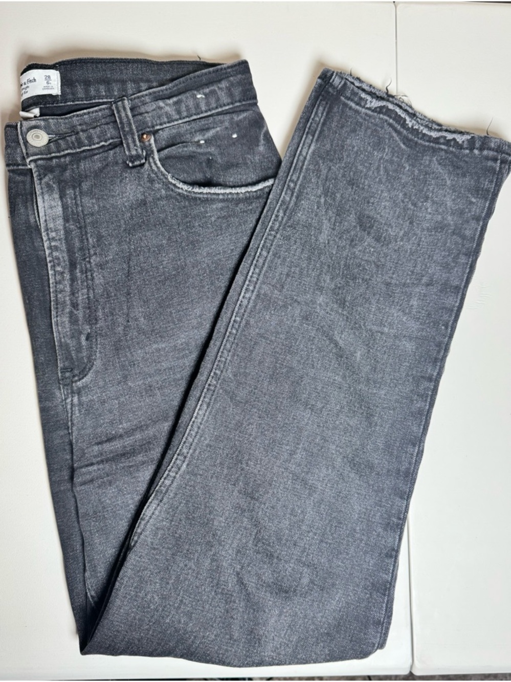 Abercrombie & Fitch Washed Gray Straight Jeans Womens 6R